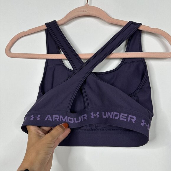 2/$24 Under Armour Crossback Mid Bra Deep Purple Medium #BAG7 - Picture 5 of 9